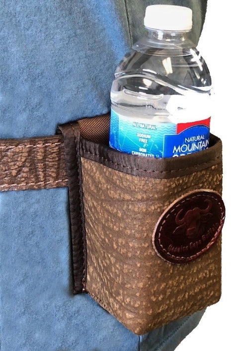 Cape Buffalo Hide Water Bottle Holder