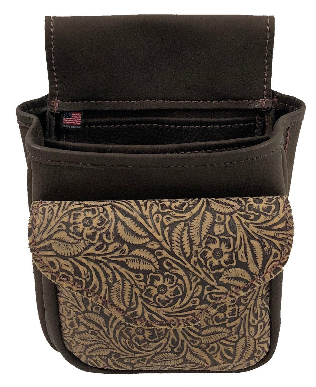 Embossed Leather Shell Pouch - Deluxe