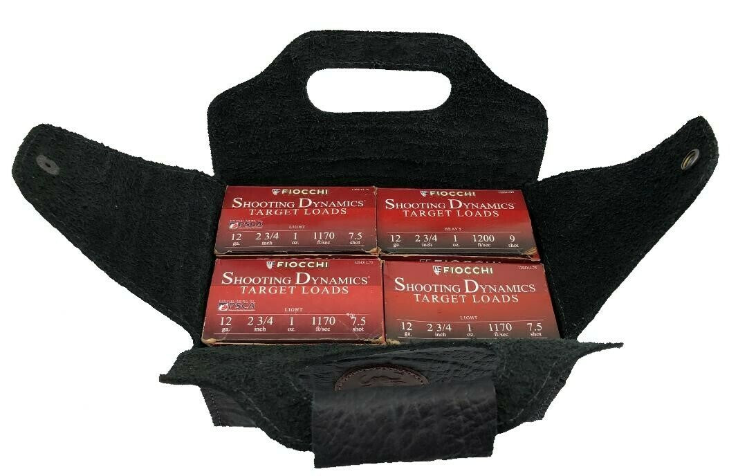 Cape Buffalo Hide 4 Box Shot Shell Carrier - Brown or Black