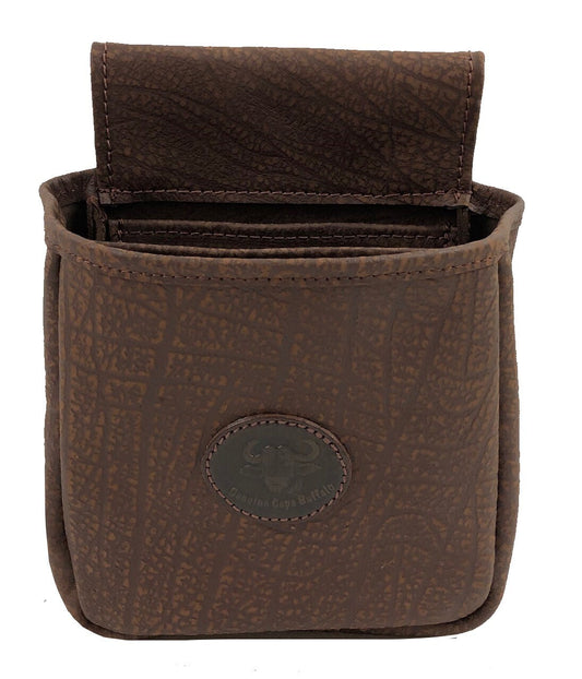 Buffalo Hide Shotgun Shell Pouch - Single or Double - Brown or Black