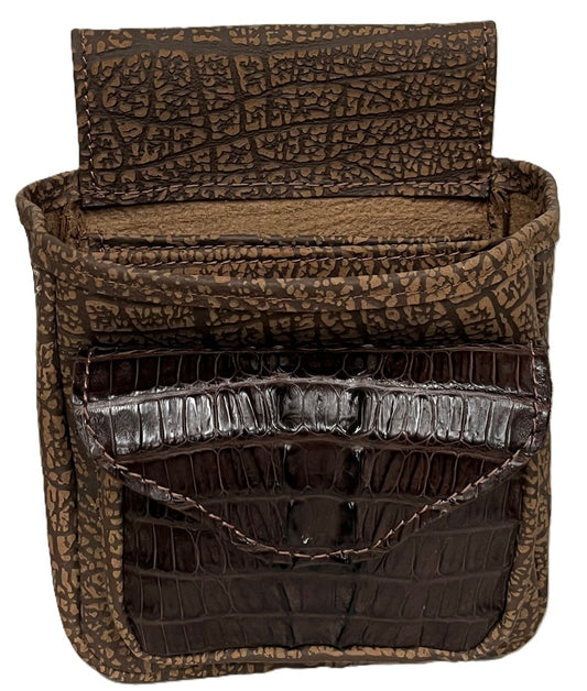 Crocodile Hornback Skin & Buffalo Hide - Deluxe Style Brown or Black