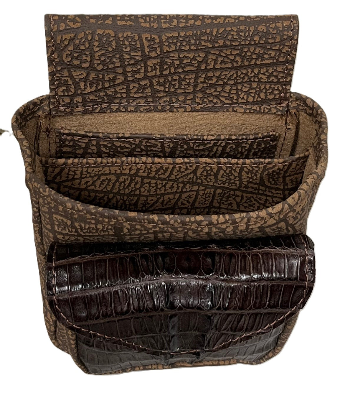 Crocodile Hornback Skin & Buffalo Hide - Deluxe Style Brown or Black