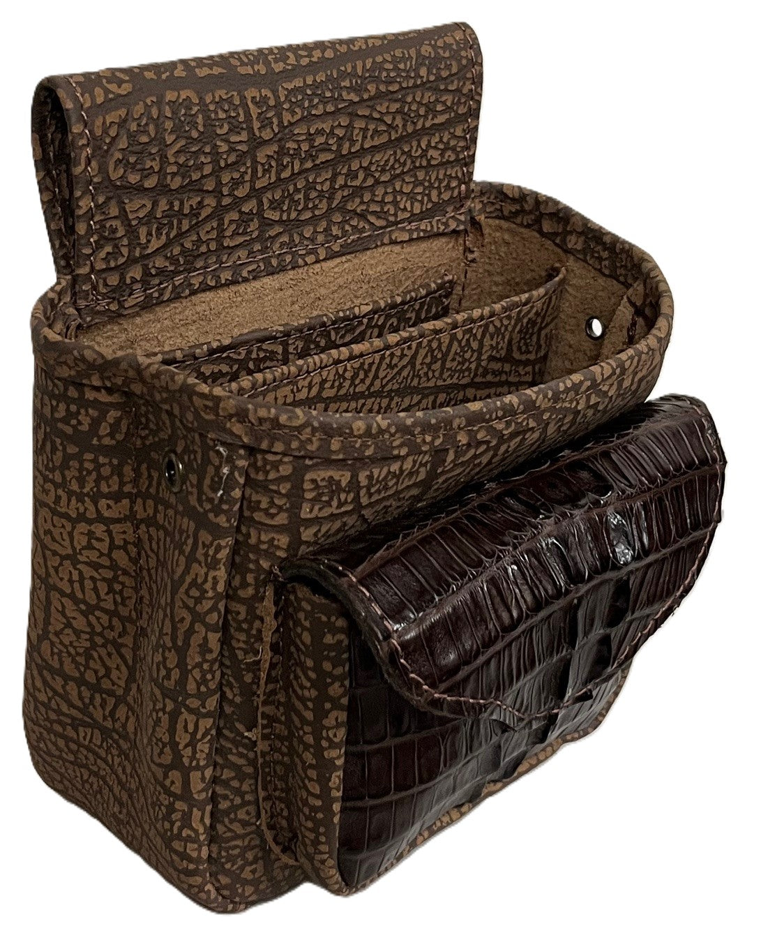 Crocodile Hornback Skin & Buffalo Hide - Deluxe Style Brown or Black