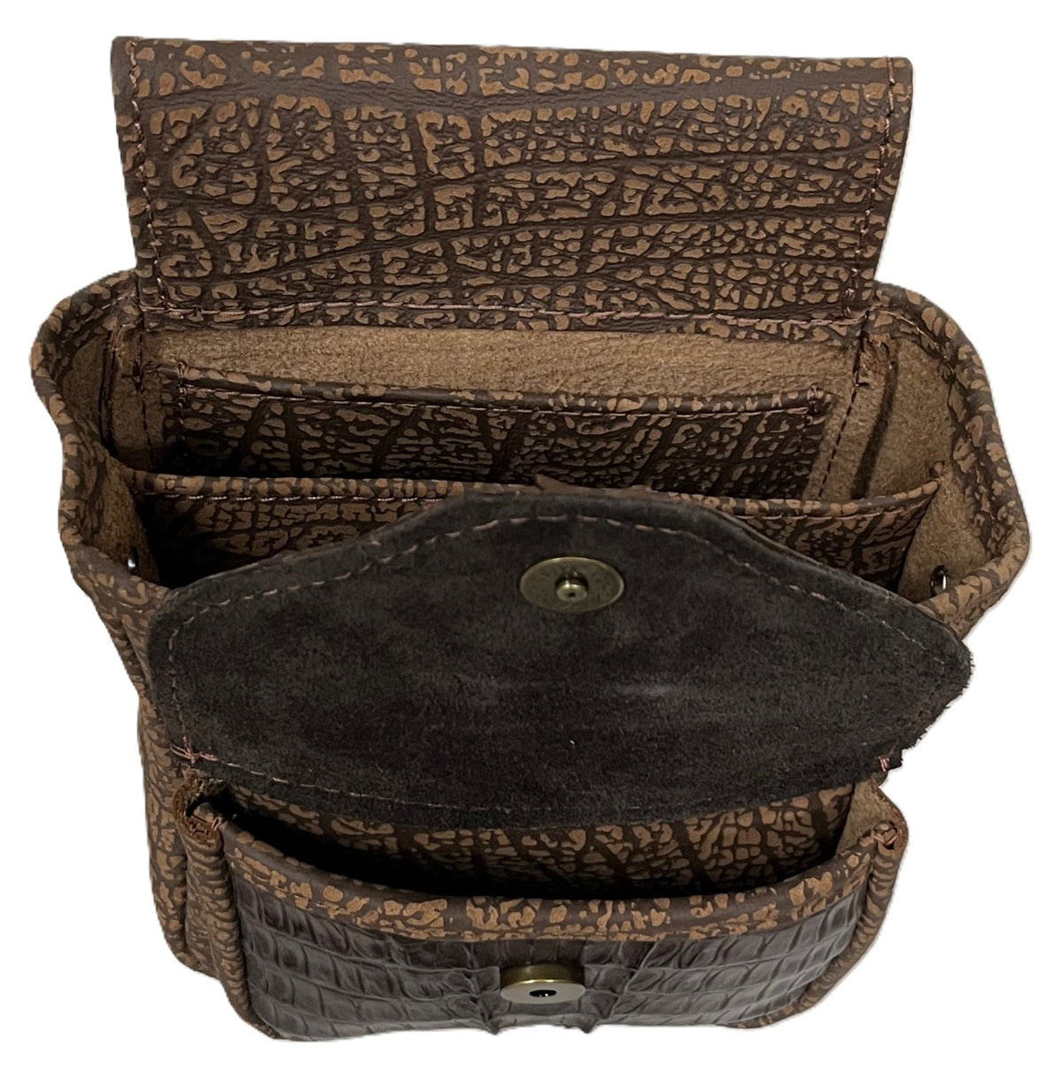 Crocodile Hornback Skin & Buffalo Hide - Deluxe Style Brown or Black