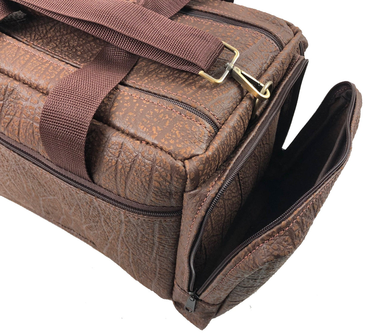 Cape Buffalo Hide Safari / Hunting / Shooting Range Bag - Brown