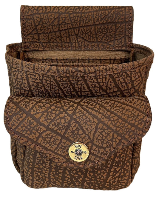 Buffalo Hide Shotgun Shell Pouch with Shell Cap - Deluxe Style