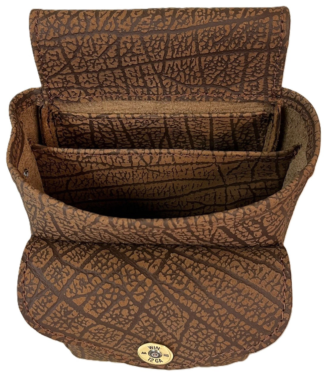 Buffalo Hide Shotgun Shell Pouch with Shell Cap - Deluxe Style