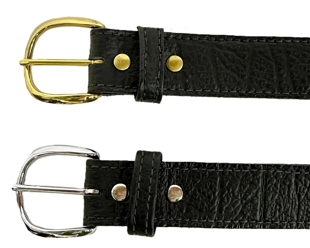 Cape Buffalo Hide Belt with Removable Buckle - 1 1/2" - Brown or Black