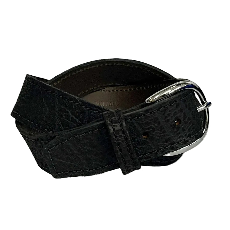 Cape Buffalo Hide Belt with Removable Buckle - 1 1/2" - Brown or Black