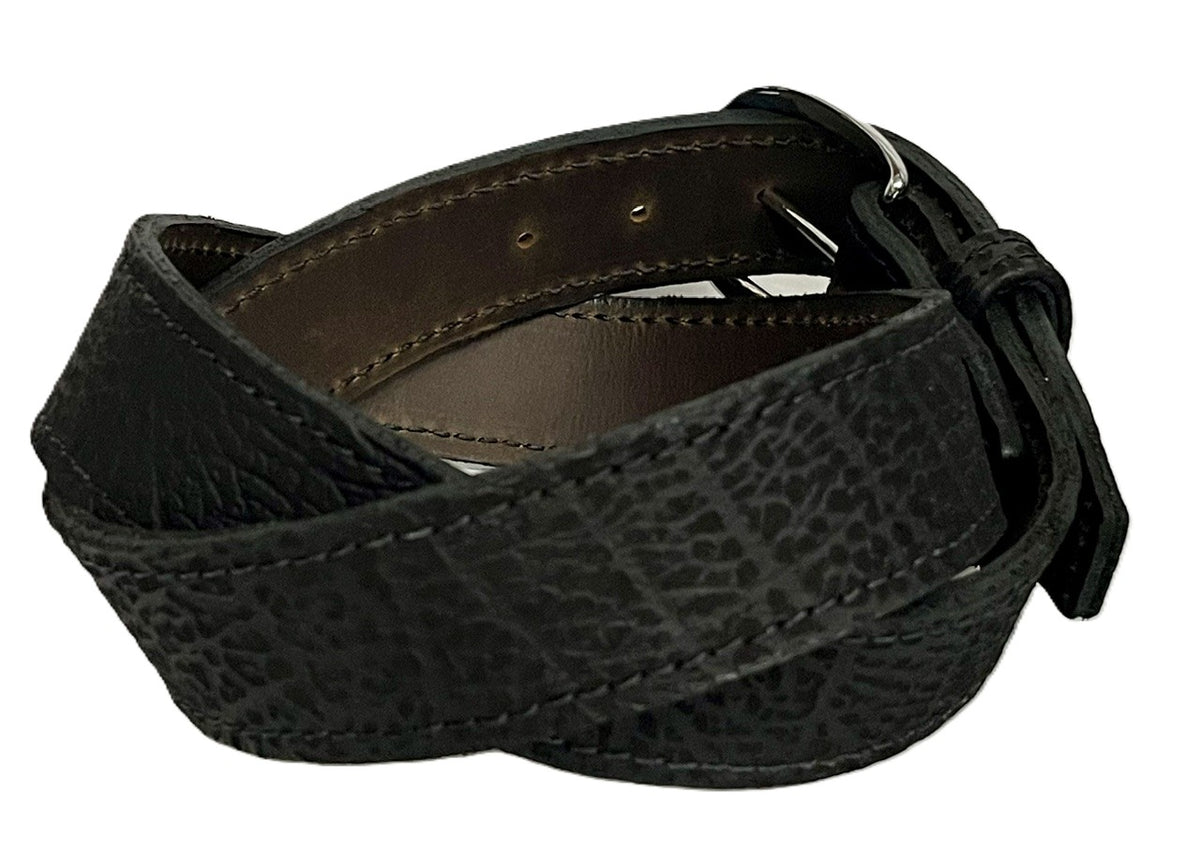 Cape Buffalo Hide Belt with Removable Buckle - 1 1/2" - Brown or Black