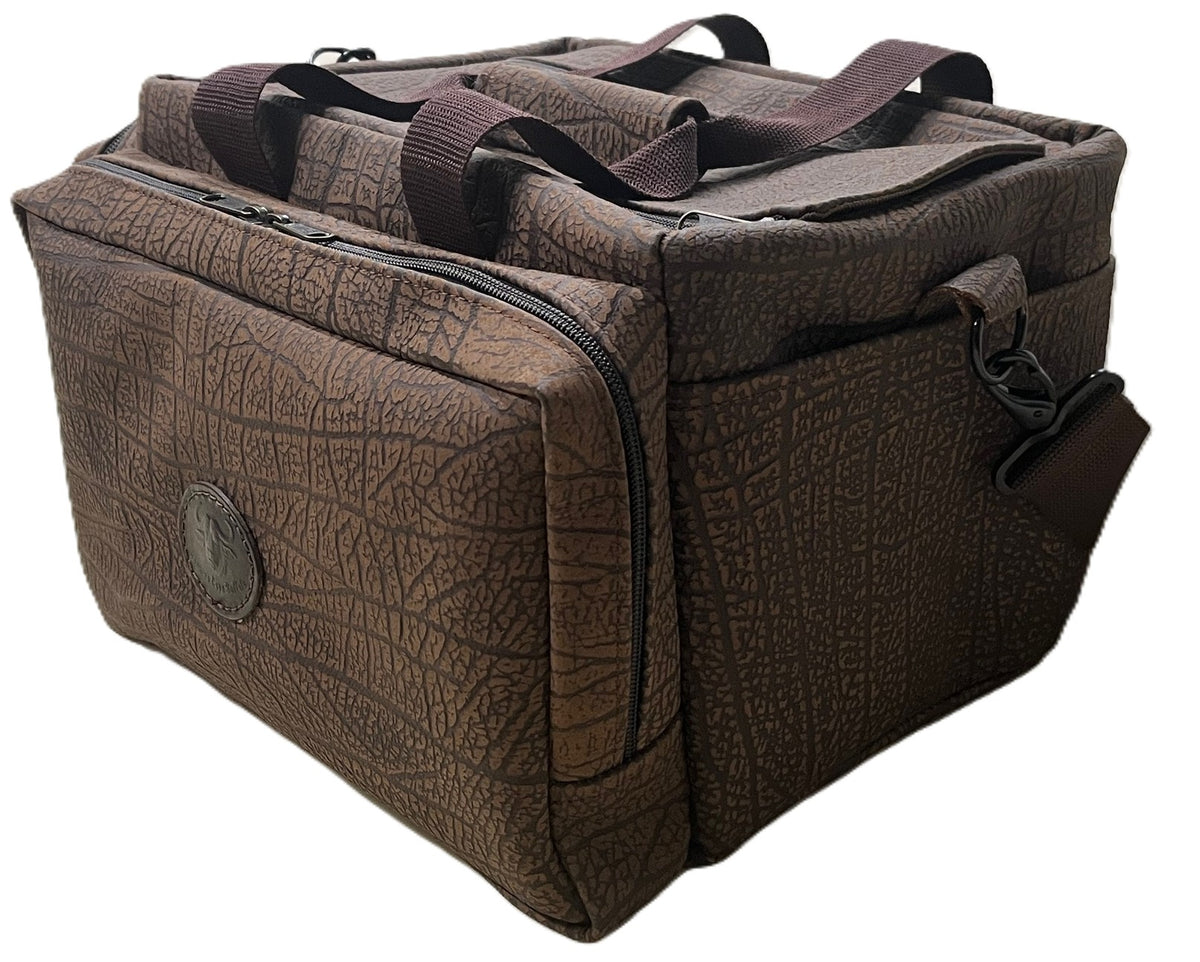 Cape Buffalo Hide Safari / Hunting / Shooting Range Bag - Brown