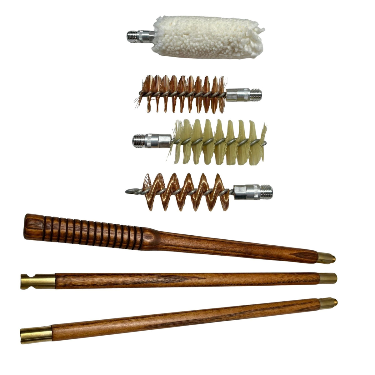 Cleaning Kit w/Snap Caps 12ga or 20ga in Walnut Wood Box - MEDIUM