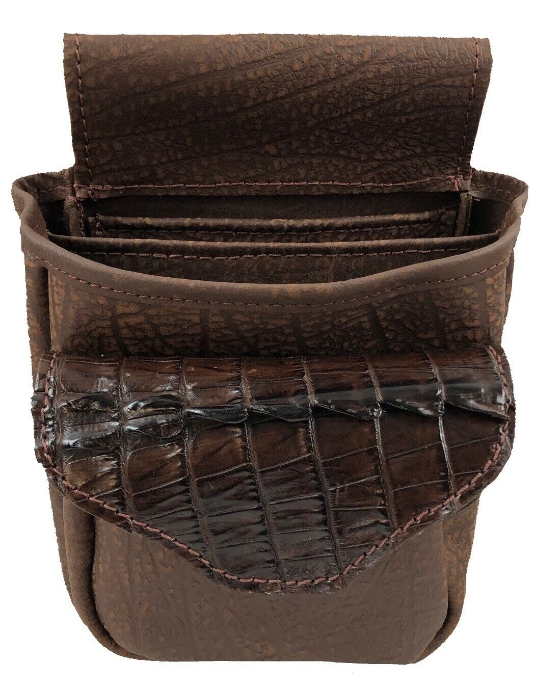 Crocodile Hornback Skin & Buffalo Hide - Deluxe Style Brown or Black