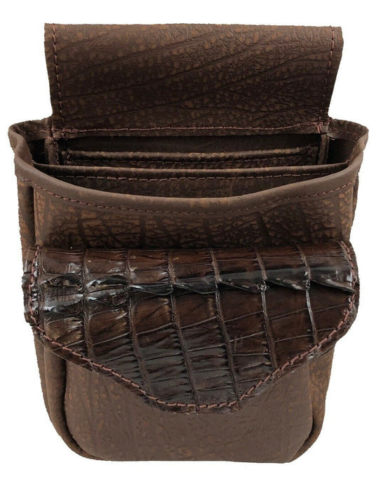 Crocodile Hornback Skin & Buffalo Hide - Deluxe Style Brown or Black