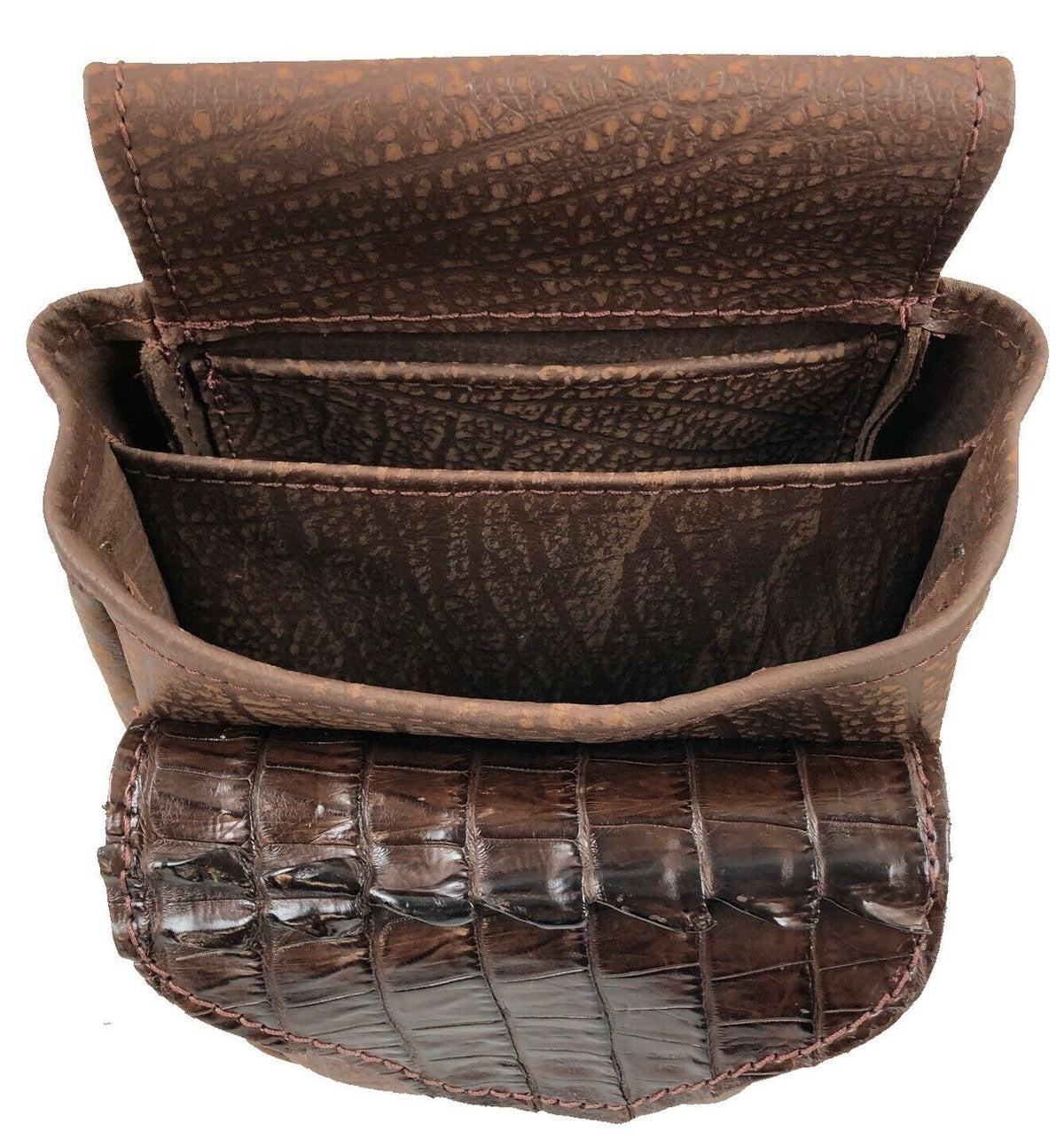 Crocodile Hornback Skin & Buffalo Hide - Deluxe Style Brown or Black