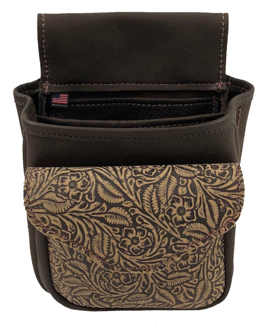 Embossed Leather Shell Pouch - Deluxe