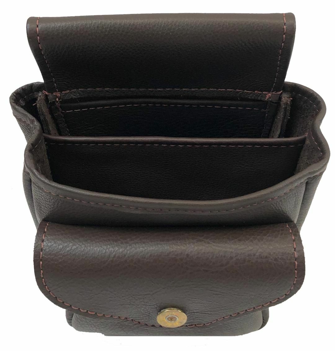 Leather Shotgun Shell Pouch with Shell Cap - Deluxe