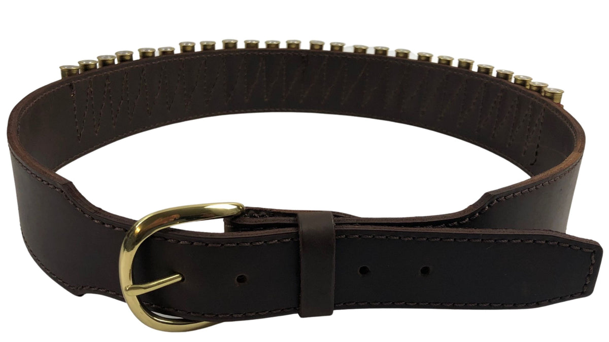 Leather 12 / 20 / 28 / 410 Ga Shotgun Shell Ammo Belt 1 1/2" - 25 Cartridges