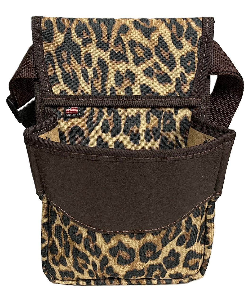 Printed Canvas & Leather Shotgun Shell Pouch - Midi Double