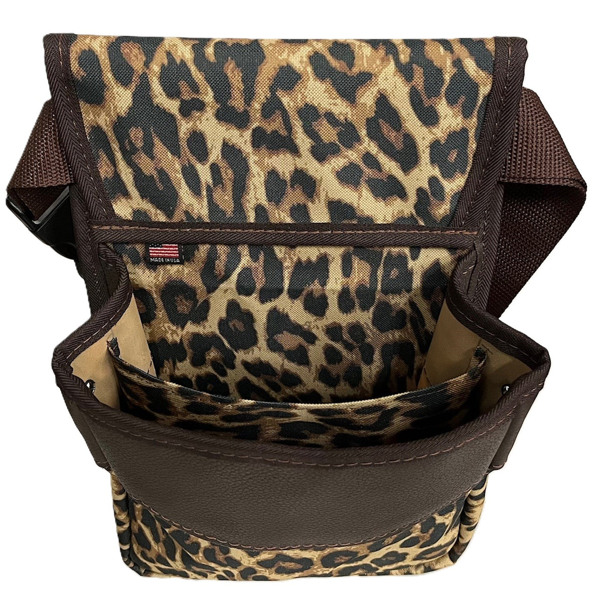 Printed Canvas & Leather Shotgun Shell Pouch - Midi Double