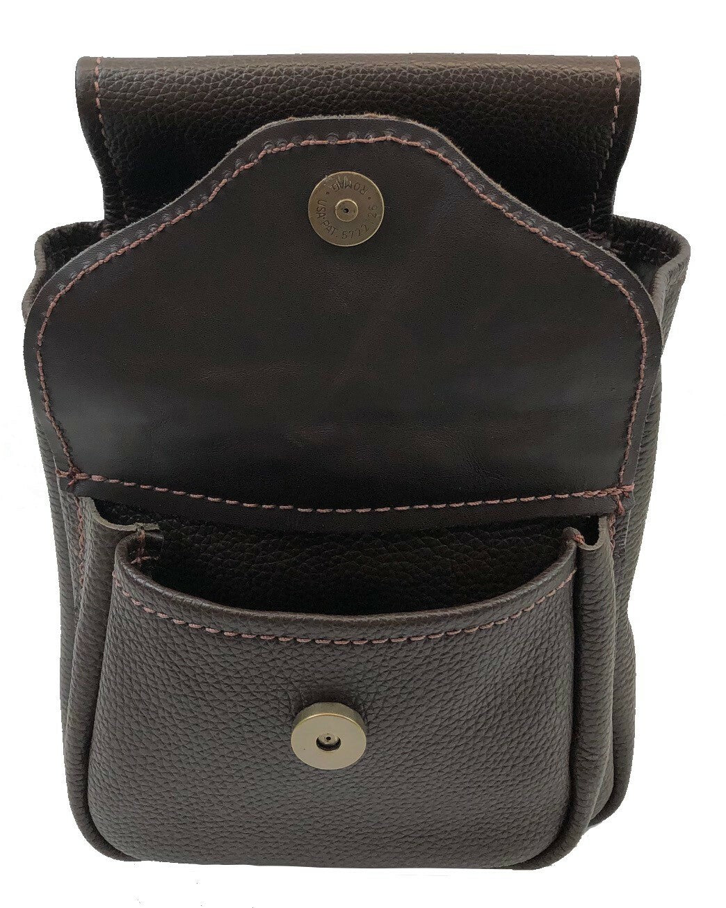 Ostrich Skin & Leather Shotgun Shell Pouch - Deluxe Style Full Pocket