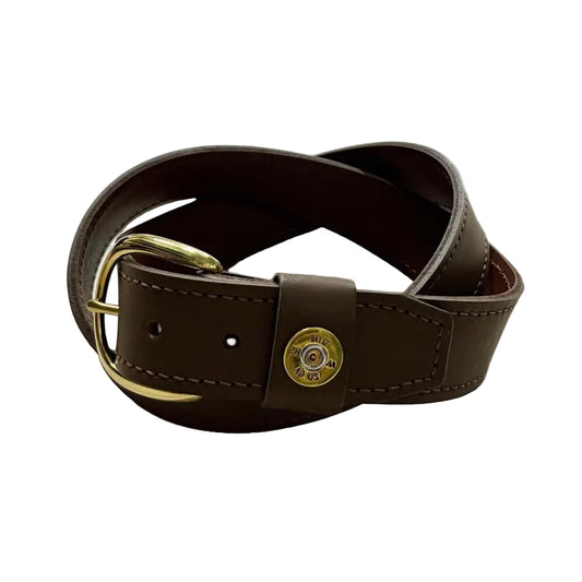 Leather Shot Shell Belt with Removable Buckle - 1 1/2" - 12ga or 20ga