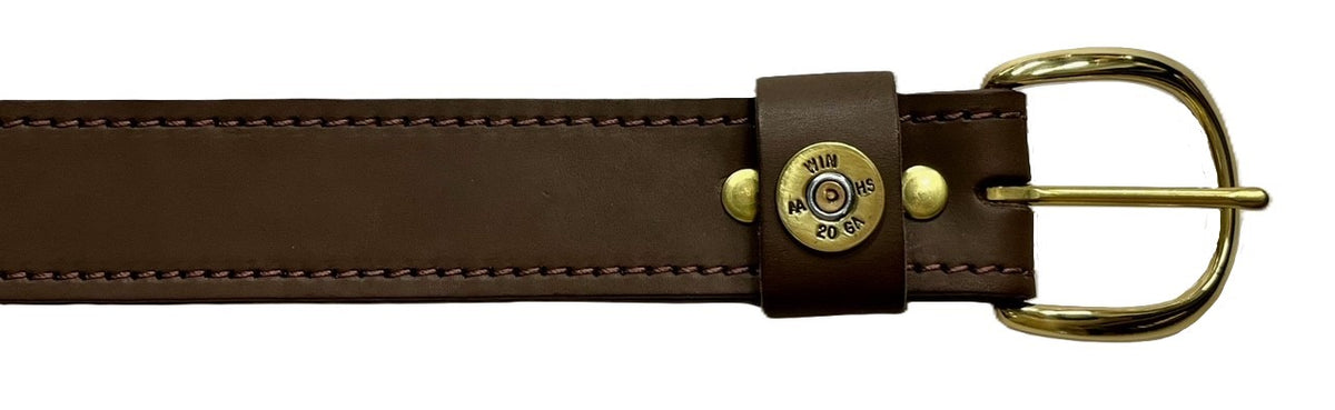 Leather Shot Shell Belt with Removable Buckle - 1 1/2" - 12ga or 20ga