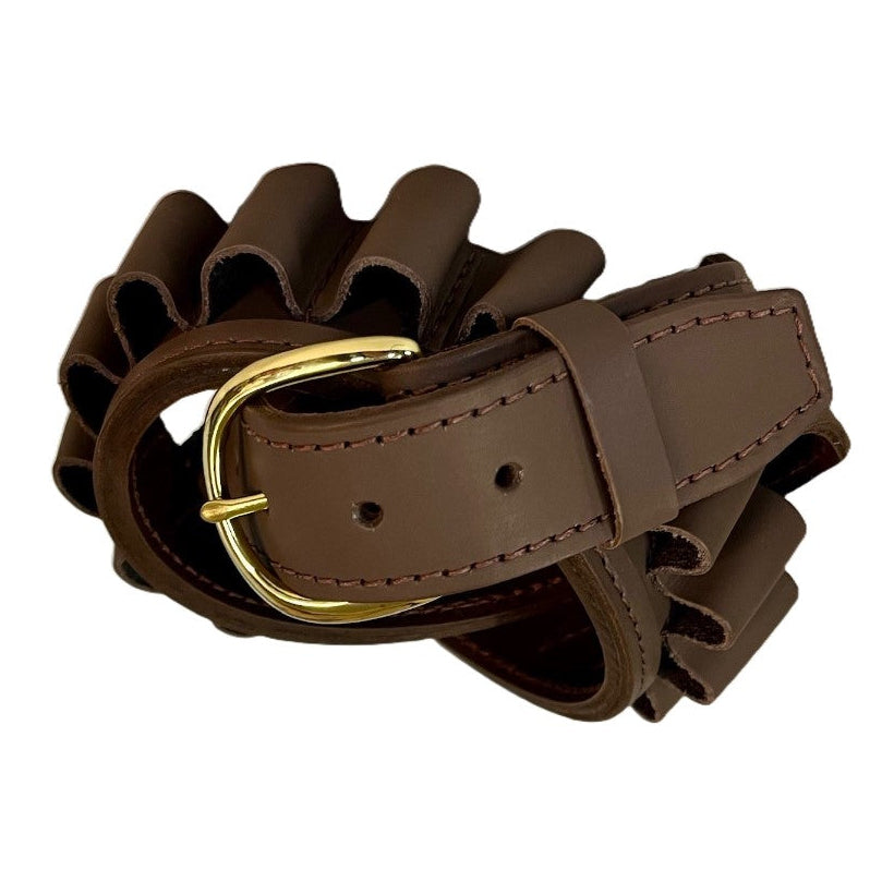 Leather 12 / 20 / 28 / 410 Ga Shotgun Shell Ammo Belt 1 1/2" - 25 Cartridges