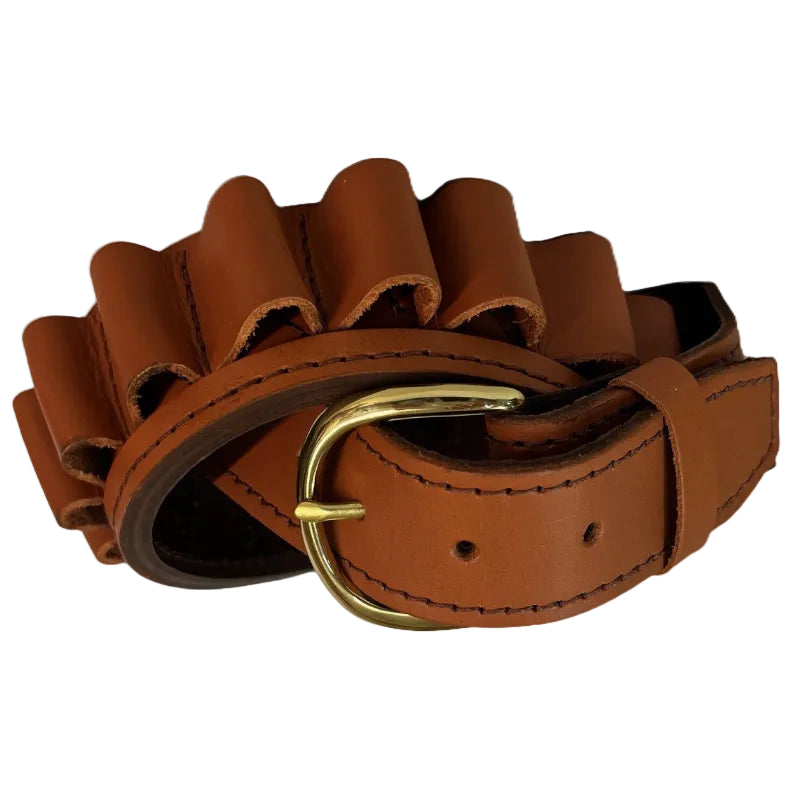 Leather 12 / 20 / 28 / 410 Ga Shotgun Shell Ammo Belt 1 1/2" - 25 Cartridges