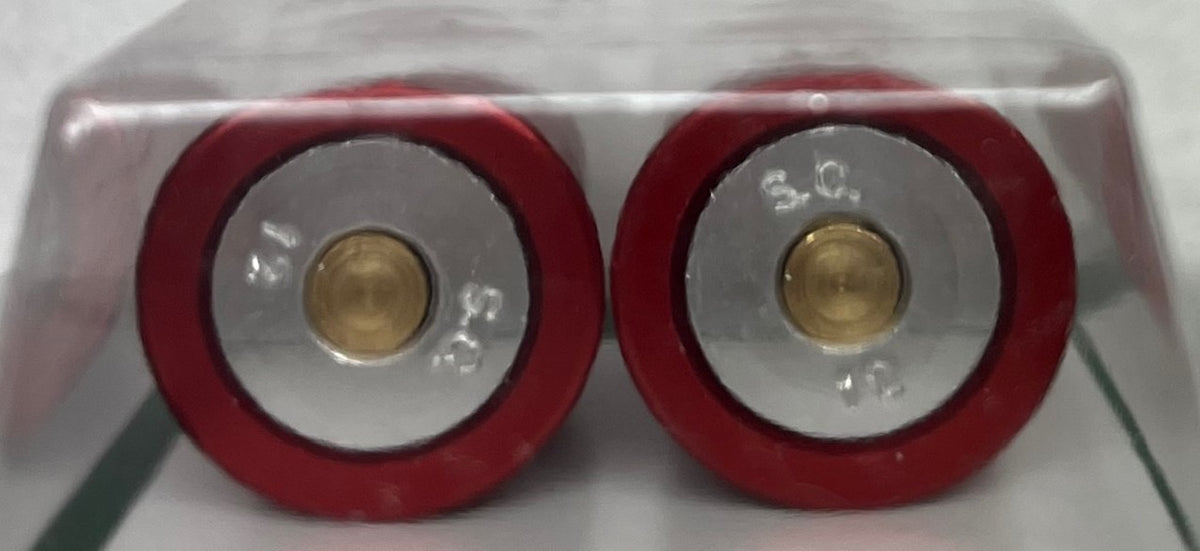 Snap Caps 12ga PAIR ANODIZED ALUMINUM Red - Training / Dummy Rounds