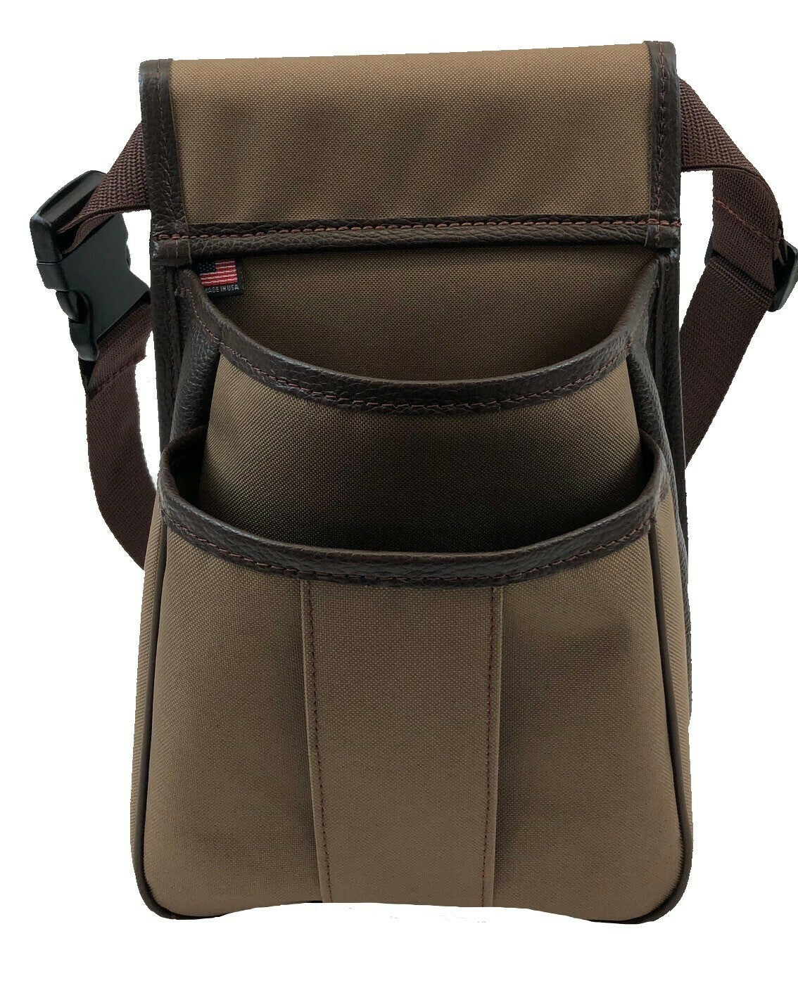 Canvas & Leather Shotgun Shell Pouch Texas Style W/Optional Shell Loops