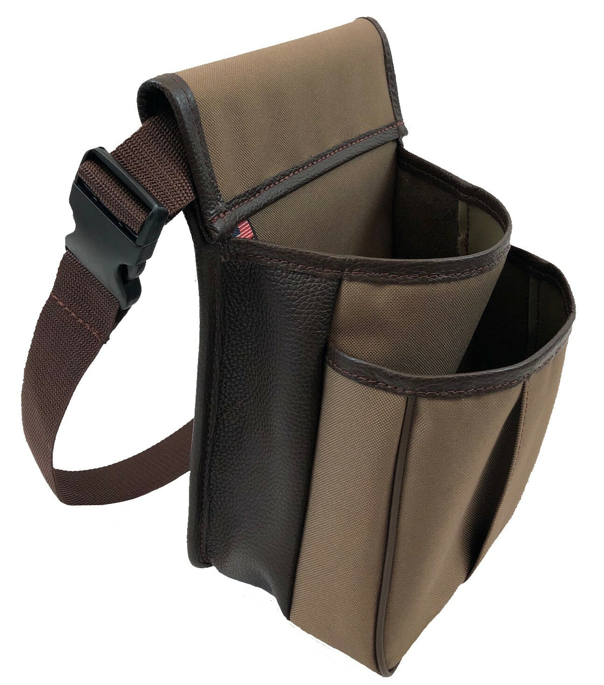 Canvas & Leather Shotgun Shell Pouch Texas Style W/Optional Shell Loops