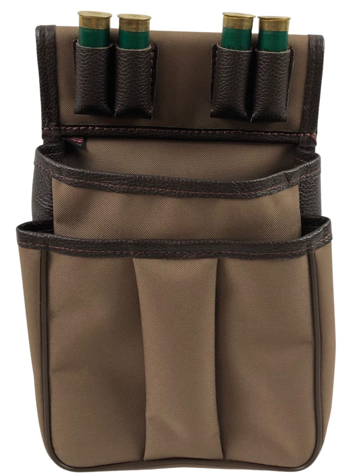 Canvas & Leather Shotgun Shell Pouch Texas Style W/Optional Shell Loops