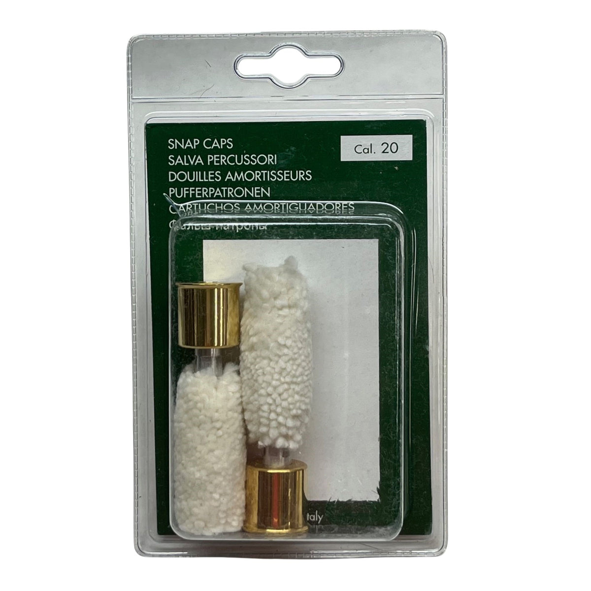 Brass Wool Mop 20ga PAIR Snap Caps - Training / Dummy Rounds
