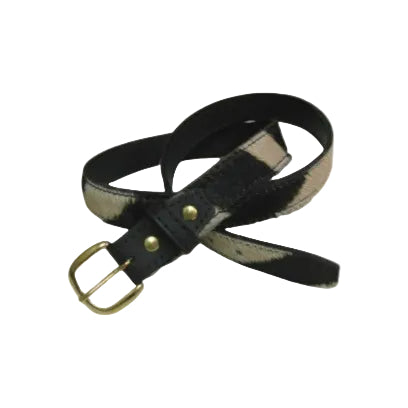 Zebra Hide Belt with Removable Buckle - 1 1/2"