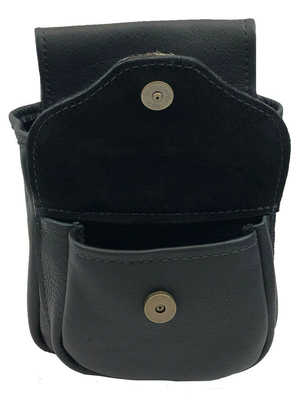 Zebra Hide & Leather Shotgun Shell Pouch - Deluxe Style